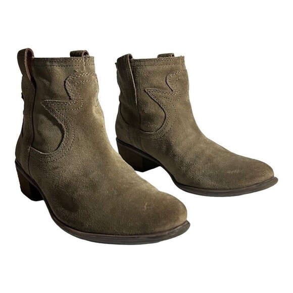 Lucky Brand Womens Size 7.5 Terra Taupe Suede Western Ankle Boot - Picture 1 of 7